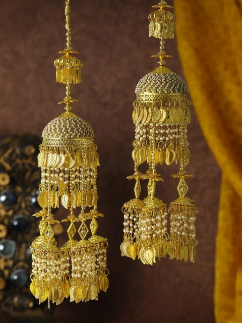 

Priyaasi Set Of 2 Gold-Plated & Pearl Beaded Bridal Layered Kaleeras