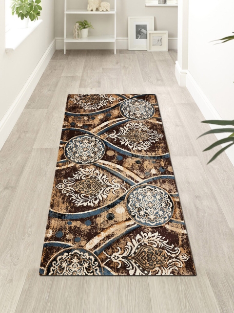 

OBSESSIONS Brown & Beige Abstract Floor Runners