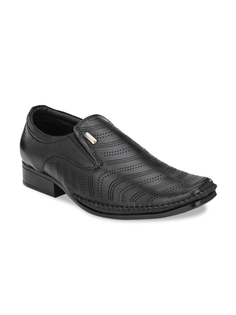 

SOFTIO Men Black Genuine Leather Slip On Formal Shoe