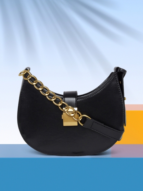 

20Dresses Black PU Structured Shoulder Bag