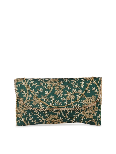 

gaura pakhi Women Green Embellished Swagger Hobo Bag
