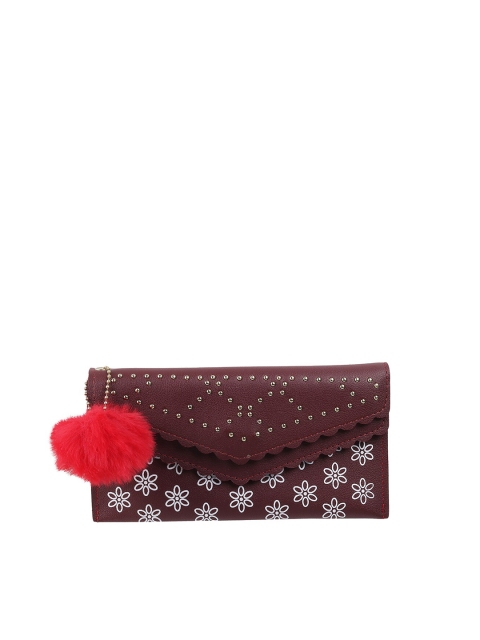 

WALKWAY by Metro Women Maroon & White Printed Envelope Clutch
