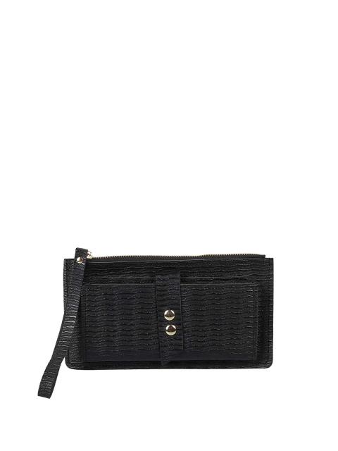 

WALKWAY Black Textured Envelope Clutch