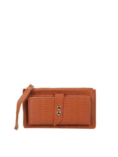 

WALKWAY Women Tan & Bronze-Toned Envelope Wallet