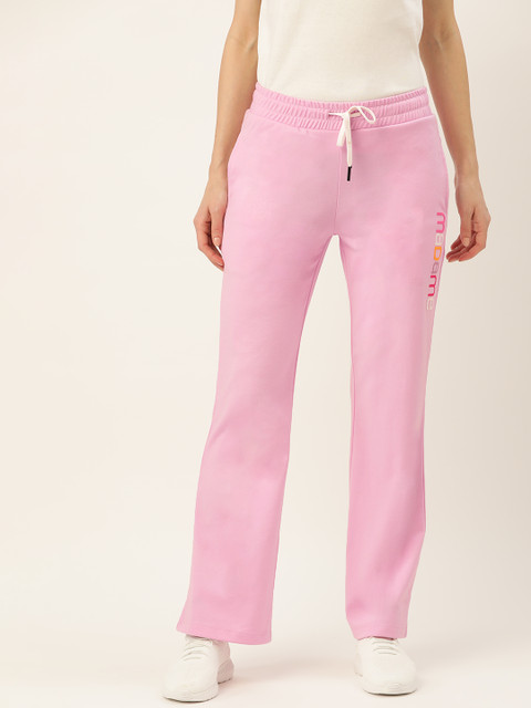 

Madame Women Pink Brand Logo Printed Track Pants
