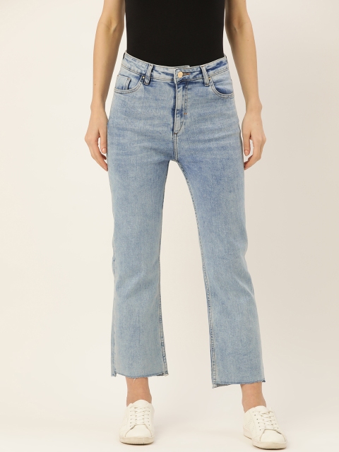 

Madame Women Blue Flared Fit High-Rise Light Fade Stretchable Jeans