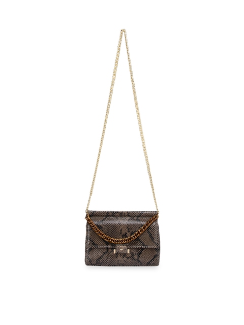 

Da Milano Brown Animal Leather Structured Sling Bag