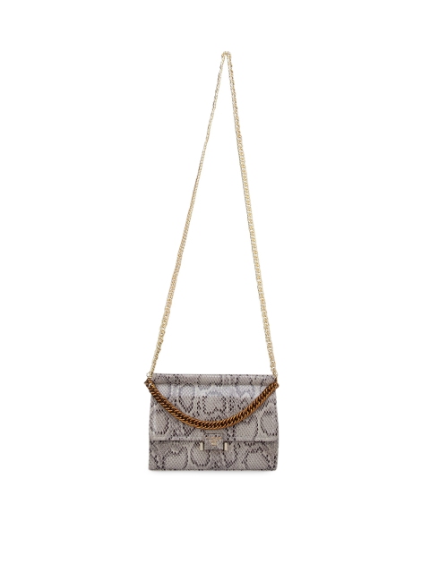 

Da Milano Grey Animal Leather Structured Sling Bag
