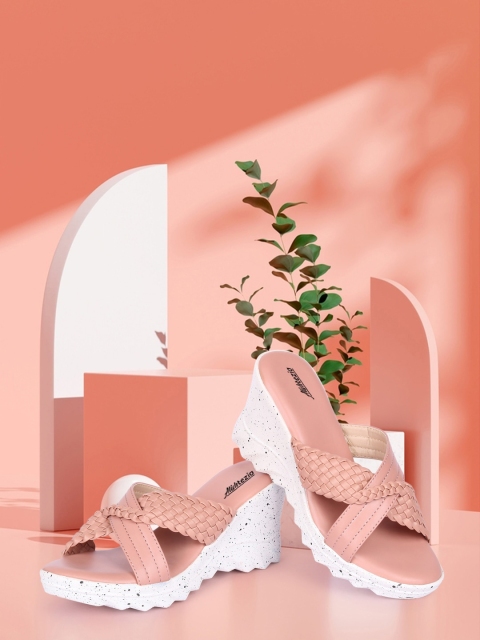 

Alishtezia Pink PU Stiletto Sandals with Bows