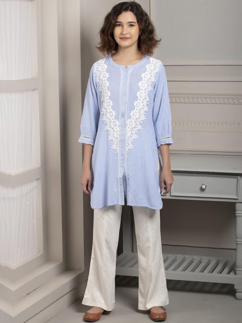 

Lakshita Blue Lace Detailed Tunic