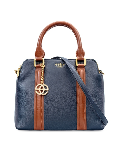 

Eske Blue Leather Structured Handheld Bag
