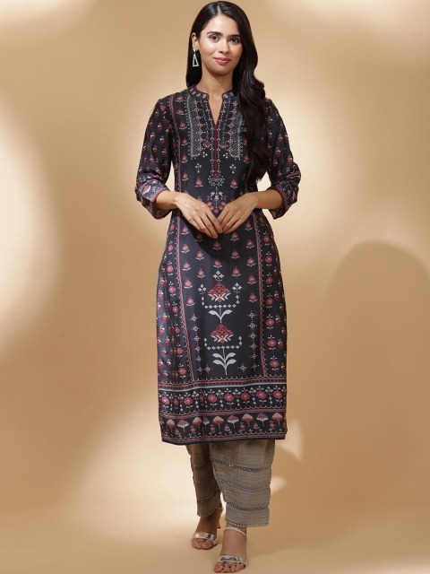 

Lakshita Women Grey Ethnic Motifs Printed Kurta
