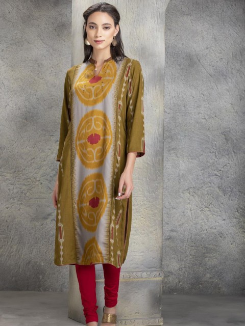 

Lakshita Women Green Printed Straight Kurta