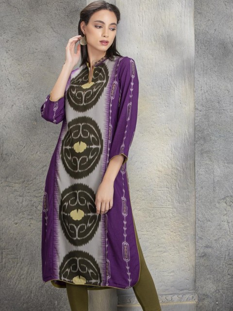 

Lakshita Women Purple Geometric Kurta