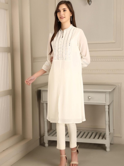 

Lakshita Women White Embellished Kurta