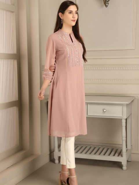 

Lakshita Women Pink Ethnic Motifs Embroidered Cotton Kurta