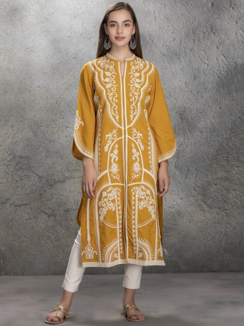 

Lakshita Women Red Ethnic Motifs Embroidered Thread Work Kurta