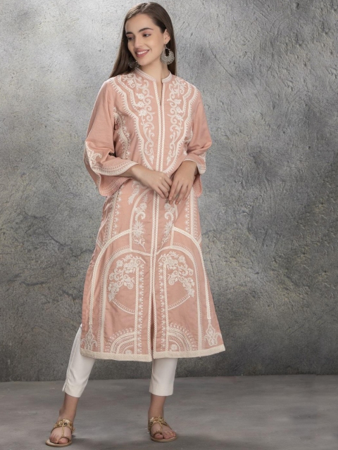 

Lakshita Women Red Ethnic Motifs Embroidered Kurta