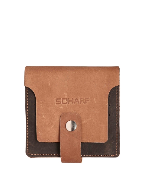 

SCHARF Unisex Beige & Brown Colourblocked Genuine Leather Wallet