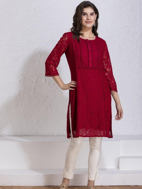 

Lakshita Women Red Ethnic Motifs Cotton Kurta