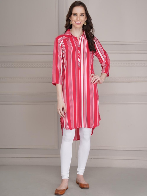 

Lakshita Women Pink Striped Pathani Kurta