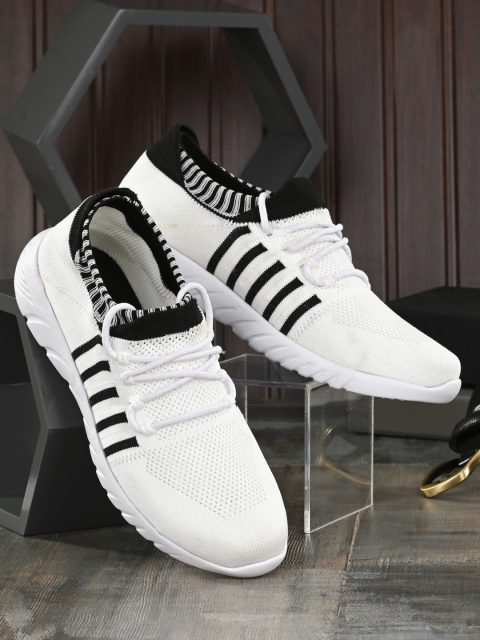 

ELIXIR MAN Men White Striped Lightweight Sneakers