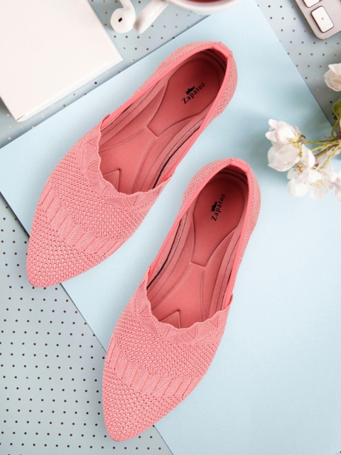 

ZAPATOZ Women Pink Self Design Ballerinas