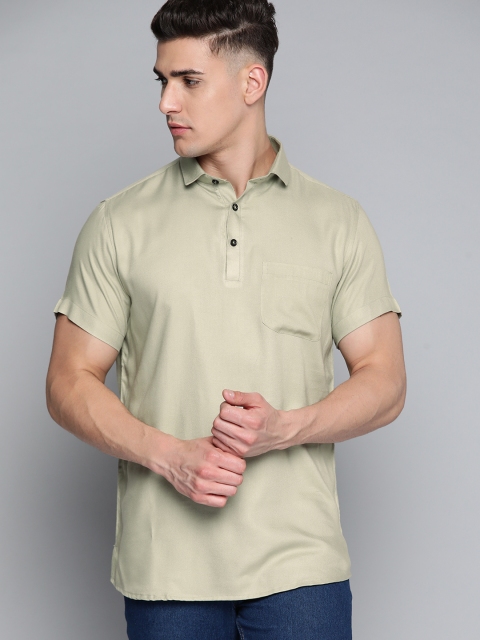 

DENNISON Men Olive Green Twill Weave Smart Slim Fit Casual Shirt