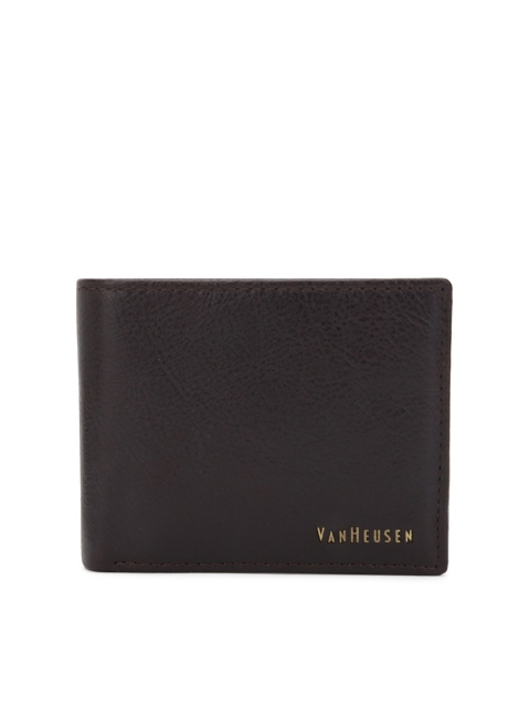 

Van Heusen Men Black Textured Leather Two Fold Wallet