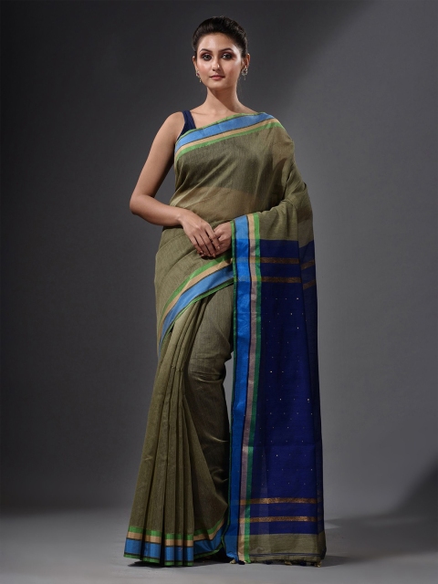 

Charukriti Green & Blue Sequinned Saree