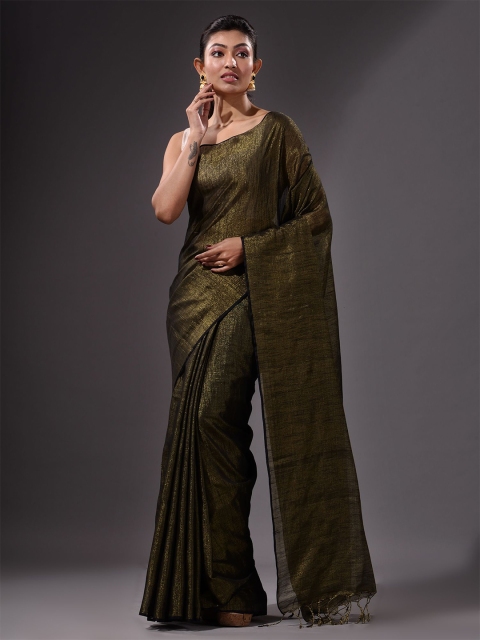 

Charukriti Gold-Toned Embellished Zari Pure Cotton Saree