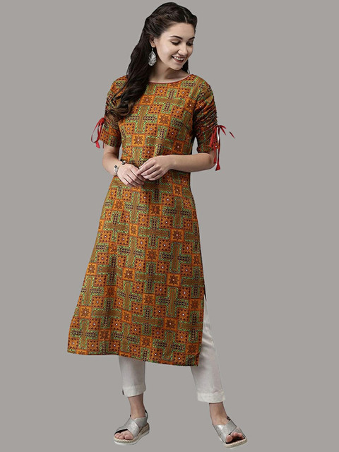 

KALINI Women Multicoloured Angrakha Kurti with Trousers, Multi