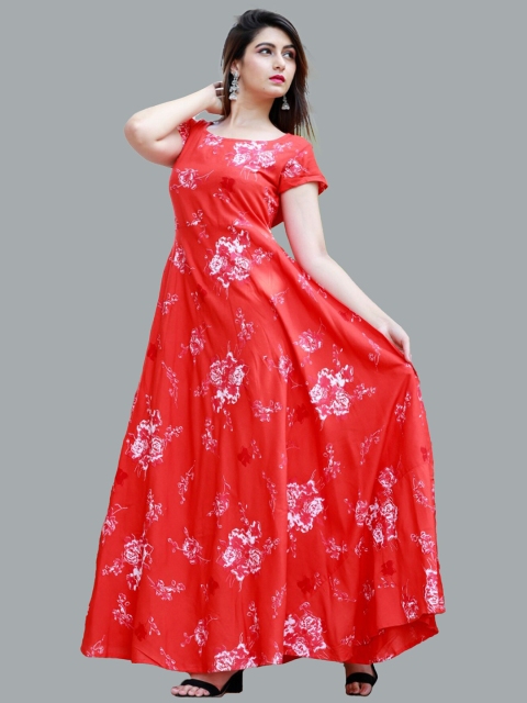 

KALINI Red Floral Ethnic Maxi Dress