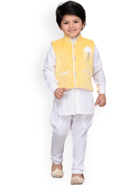 

Aj DEZInES Boys Yellow & White Clothing Set