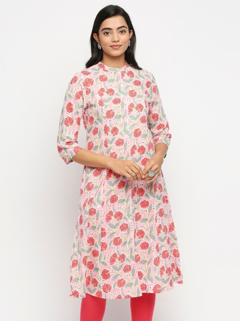 

Ethnicity Coral Floral Printed Pure Cotton Kurti