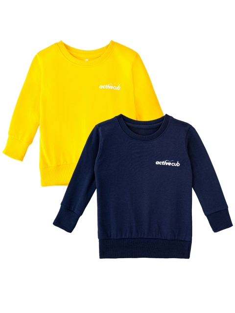 

Cuddles for Cubs Kids Pack of 2 Printed Sweatshirt, Yellow
