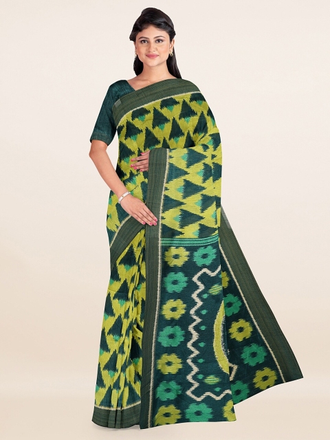 

Pothys Green & Yellow Printed Zari Saree