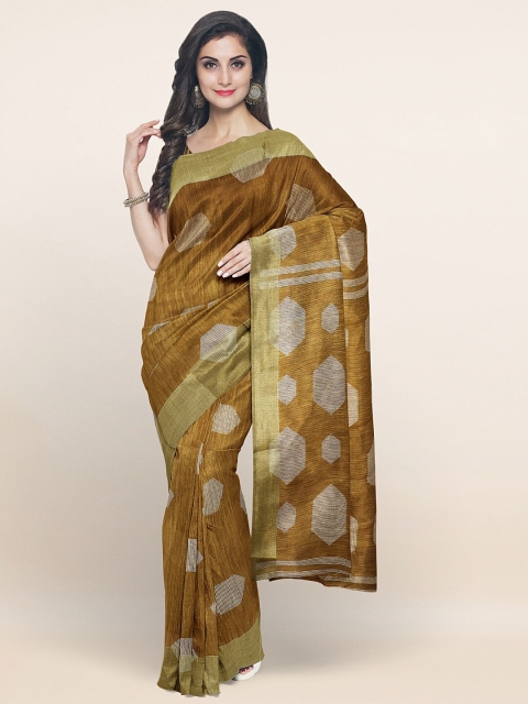 

Pothys Brown & Silver-Toned Zari Saree