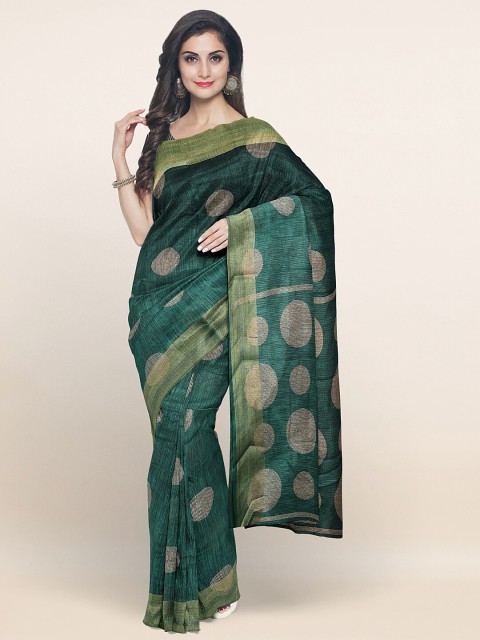 

Pothys Green & White Zari Printed Saree
