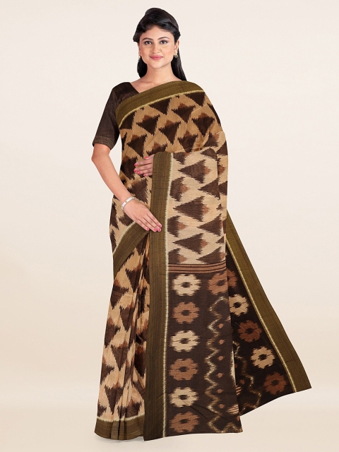 

Pothys Brown & Gold-Toned Zari Saree