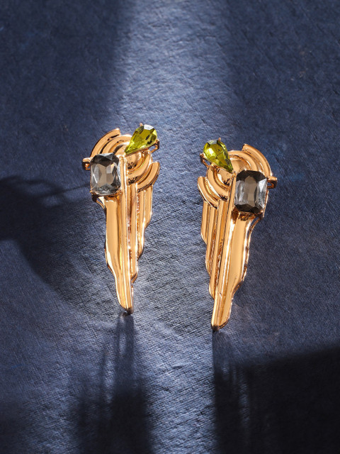 

shaze Gold-Toned Canonic Drop Earrings