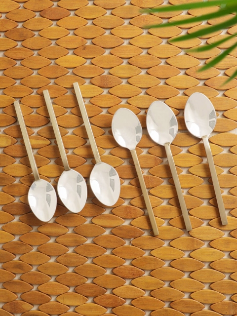 

ExclusiveLane Silver-Plated 6-Pieces Solid Stainless Steel & Brass Spoon Set