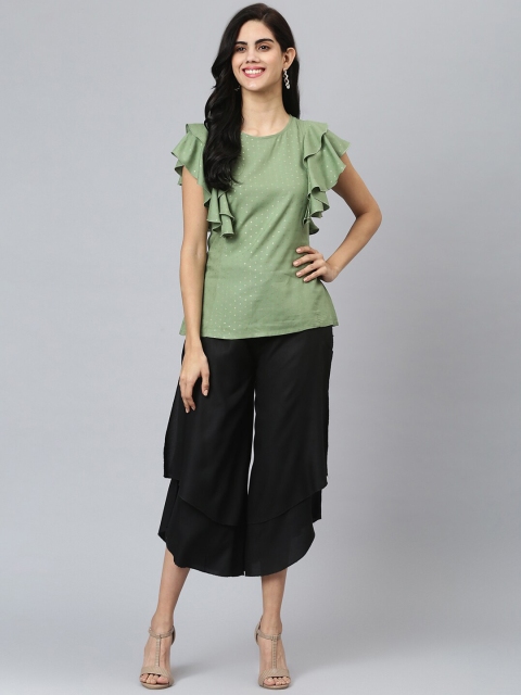 

FLAMBOYANT Women Multicoloured Rayon Top & Palazzo Set, Multi