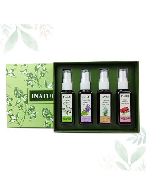 

Inatur Set of 4 Hydrosol Floral Water Toners - 50 ml Each, Green