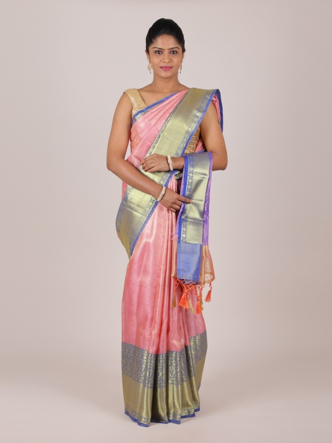 

Pothys Pink & Blue Woven Design Zari Saree