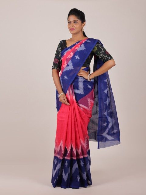 

Pothys Pink & Blue Printed Saree