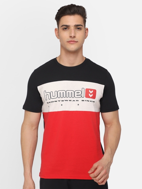 

hummel Men Red Typography Colourblocked T-shirt