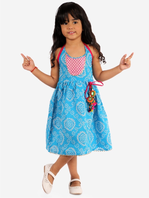

KID1 Blue Ethnic Motifs Ethnic Midi Dress