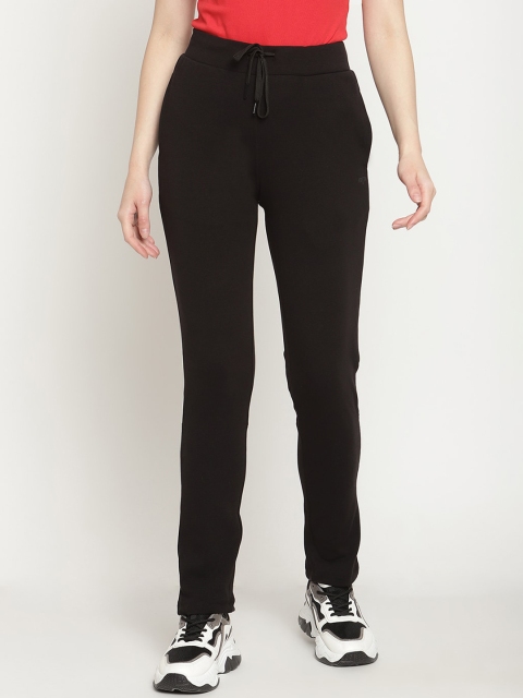 

Madame Women Black Solid Cotton Track Pants