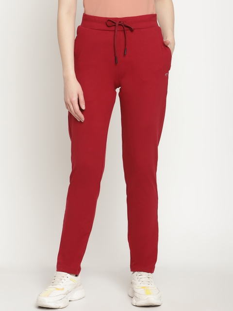 

Madame Women Maroon Solid Cotton Track Pants